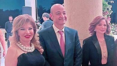 صورة كوكبة من النجوم والأصدقاء يجتمعون بحفل خطوبة إبن عمرو أديب ولميس الحديدي