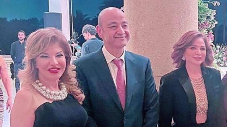 كوكبة من النجوم والأصدقاء يجتمعون بحفل خطوبة إبن عمرو أديب ولميس الحديدي