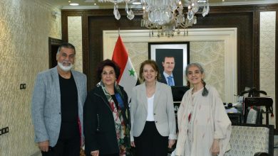 صورة ‎وزيرة الثقافة السورية تستقبل المسرحية اللبنانية نضال الأشقر